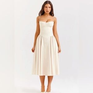 Cream corset maxi dress